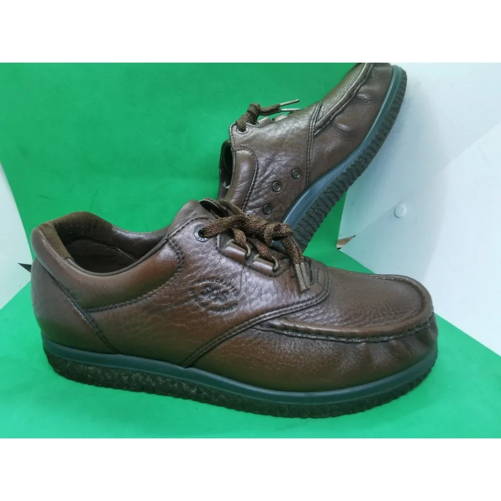 SAS PATHFINDER Handcrafted Brown Tumbled Leather Moc Toe Shoes Men's Size 11 N